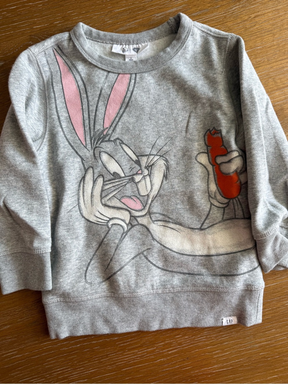 GAP Toddler Heather Gray Sweatshirt with Pink Accent